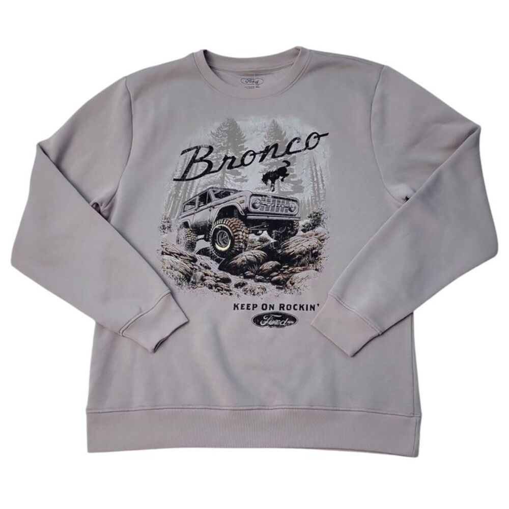 Men's Licensed Relaxed Fit Moto Graphic Soft Fleece Crew - Ash